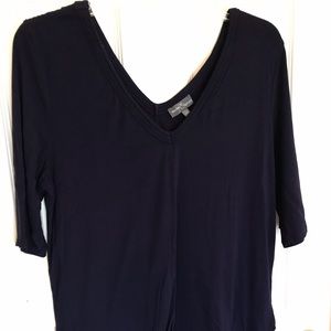 Navy blue v neck and back top